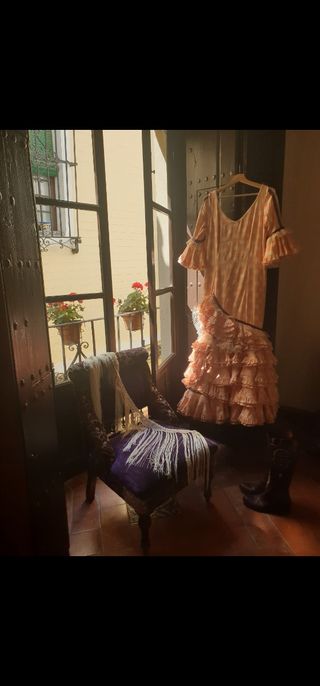 Traje de Flamenca talla 42 Rosa