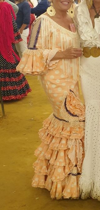 Traje de Flamenca talla 42 Rosa