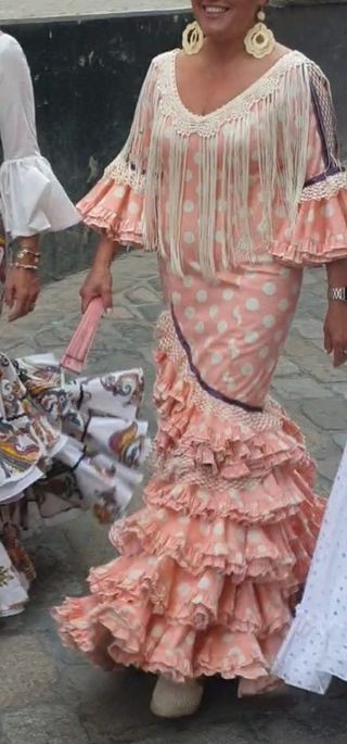 Traje de Flamenca talla 42 Rosa