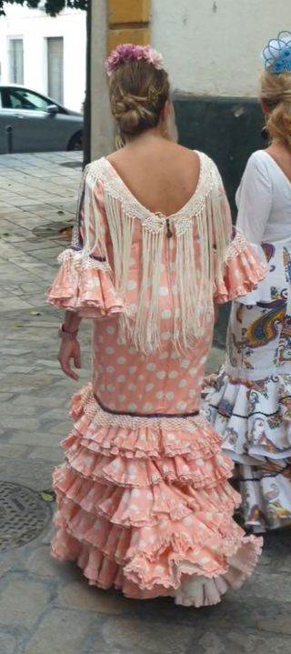 Traje de Flamenca talla 42 Rosa