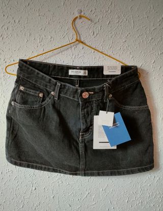 Minifalda vaquera negra Pull&Bear