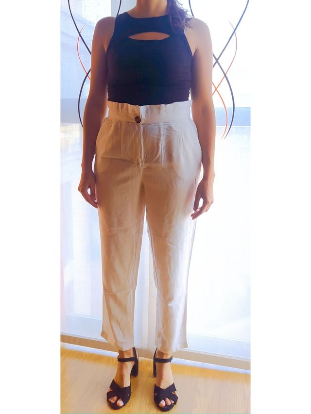 Pantalón tela blanco