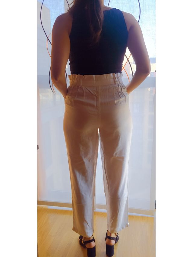 Pantalón tela blanco
