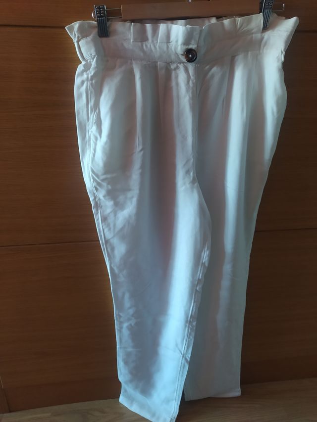 Pantalón tela blanco