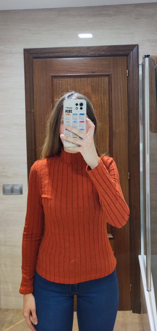 Camiseta/Jersey fino color caldera