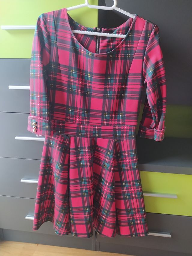 Vestido rojo cuadros