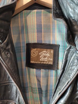 Cazadora vintage de cuero para moto - hombre