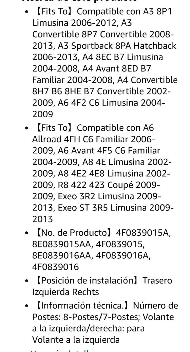 2xCerradura A3;A4;A6;A8;Exeo
