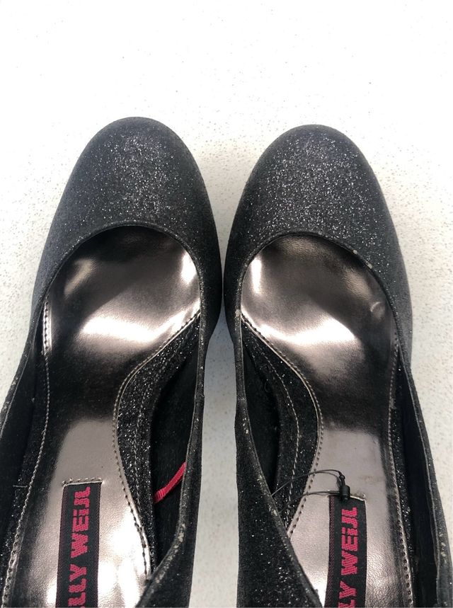 Scarpe décolleté nere con brillantini e plateau