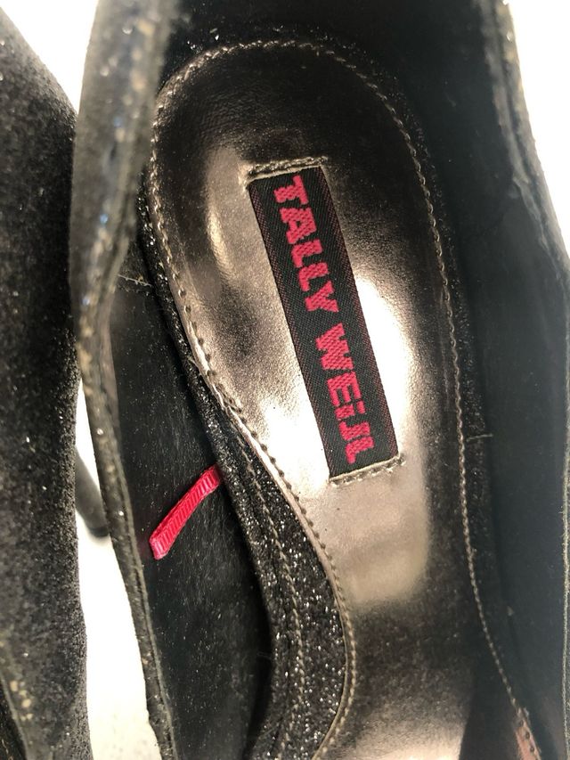 Scarpe décolleté nere con brillantini e plateau