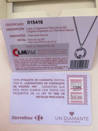 Colgante plata y diamante