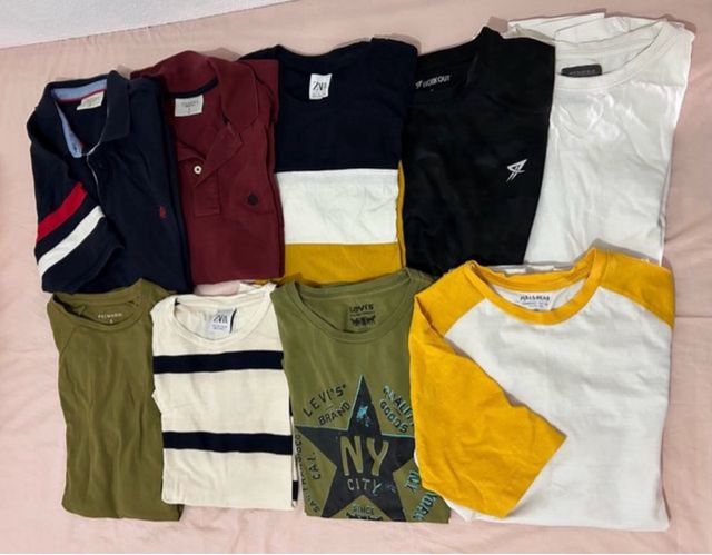 Lote 9 camisetas hombre manga corta S