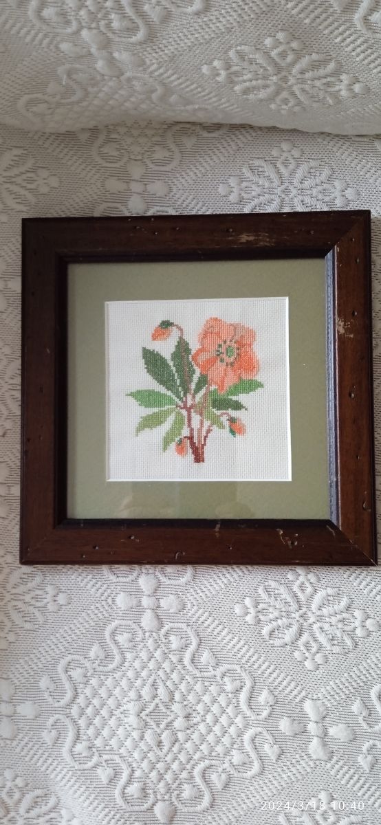 Lote 2 cuadros punto de cruz