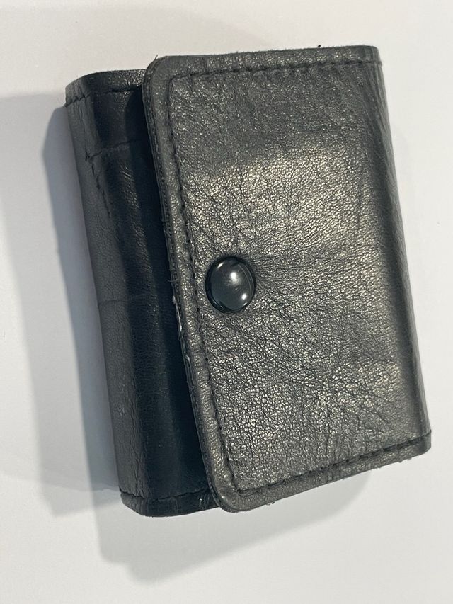 Portafiammiferi in vera pelle Vintage ( due pezzi)