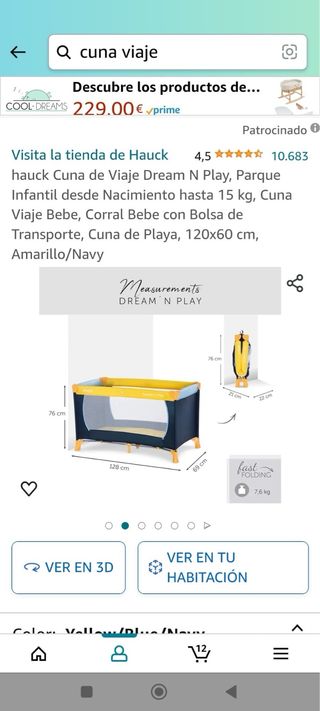 Cuna portatil y corralito infantil con colchon