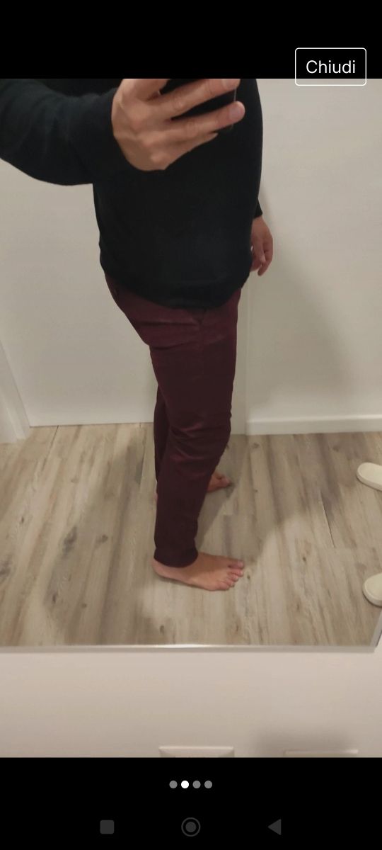 Pantalone uomo sorbino bordeaux