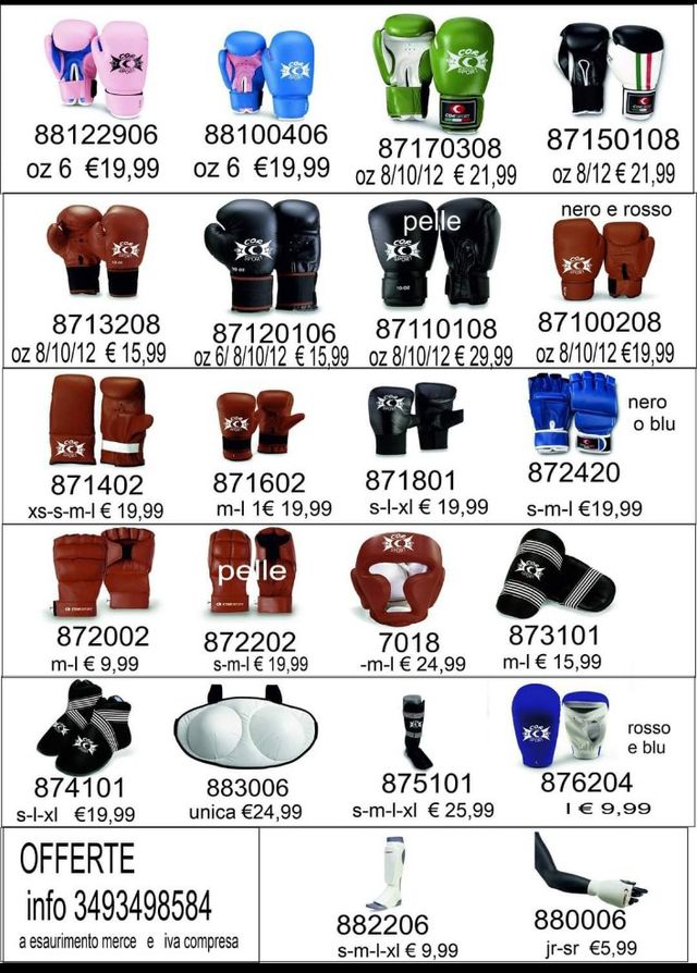 Articoli Arti Marziali,Boxe, Kick,Thai..