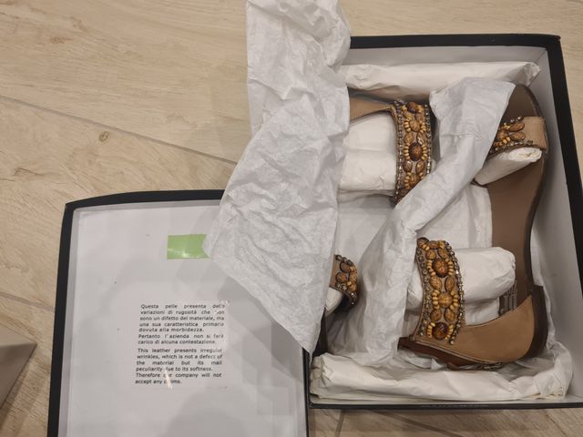 SANDALI DONNA in vitello marrone+pietre TAGLIA 38