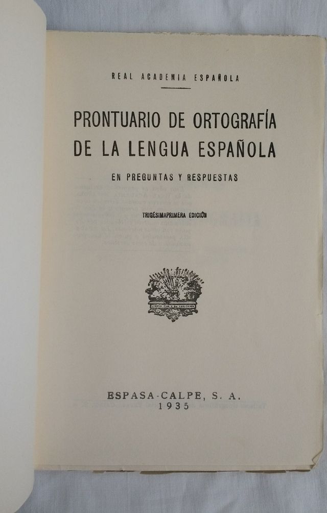 Prontuario de Ortografía de la Lengua Española