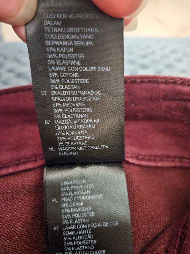 Jeans skinny bordeaux