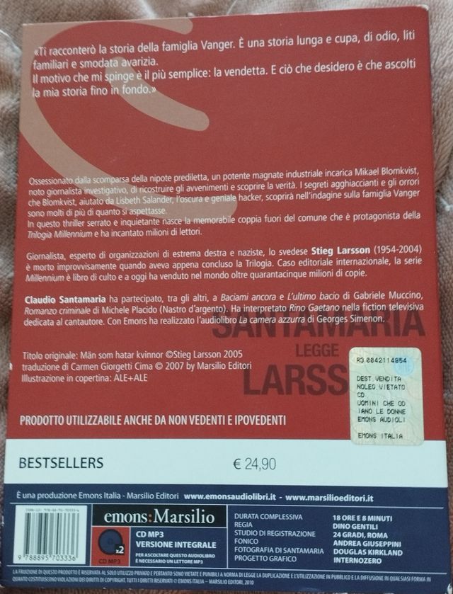 Audiolibro Uomini che odiano le donne