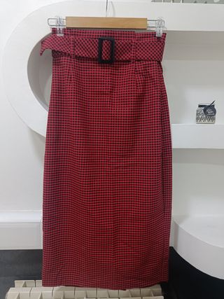 Falda tubo cuadros 
