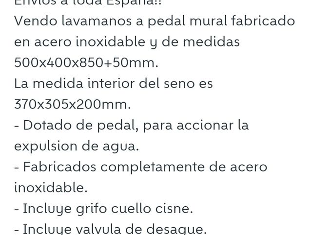 Lavamanos a pedal de acero inoxidable