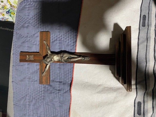 CROCIFISSO LEGNO VINTAGE ANTICO 