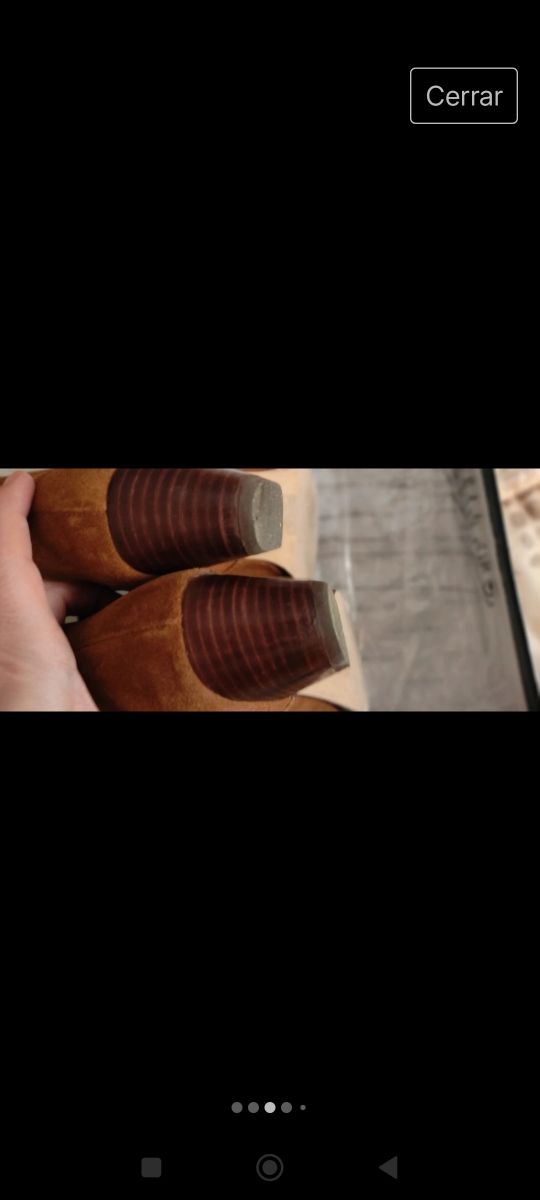 Botas altas cowboy en ante marrón