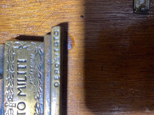 LEGNO ANTICO IGNOTO MILITI DEPOSITATO ORIGINALE