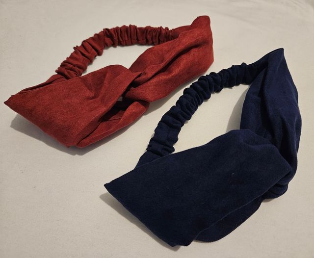 2 Fasce per capelli rosso/blu