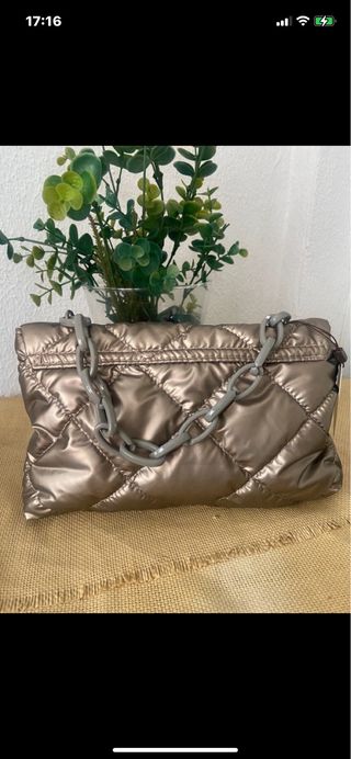 BOLSO ACOLCHADO PLATA