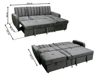 sofa  cama matrimonial con chase longue y arcon