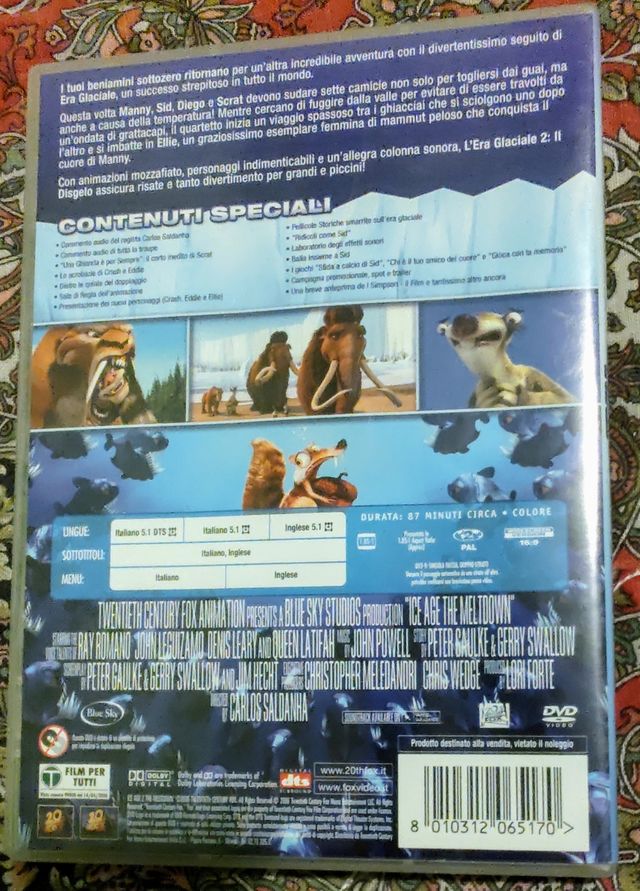 L'era Glaciale 1 , 2 e 3 in DVD