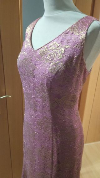 Vestido fiesta largo encaje nuevo 46