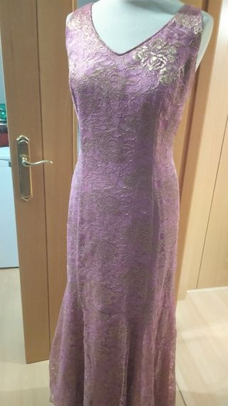 Vestido fiesta largo encaje nuevo 46