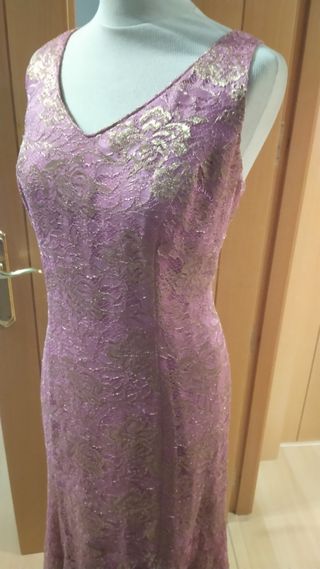 Vestido fiesta largo encaje nuevo 46