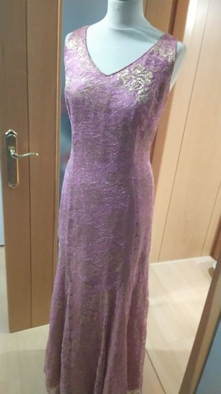 Vestido fiesta largo encaje nuevo 46