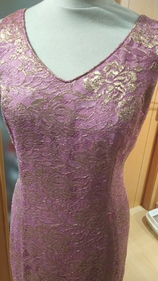 Vestido fiesta largo encaje nuevo 46