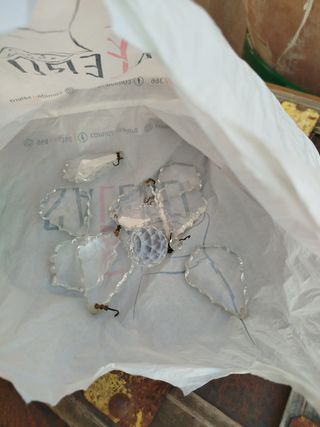 Lampara de bronce y cristal de Roca