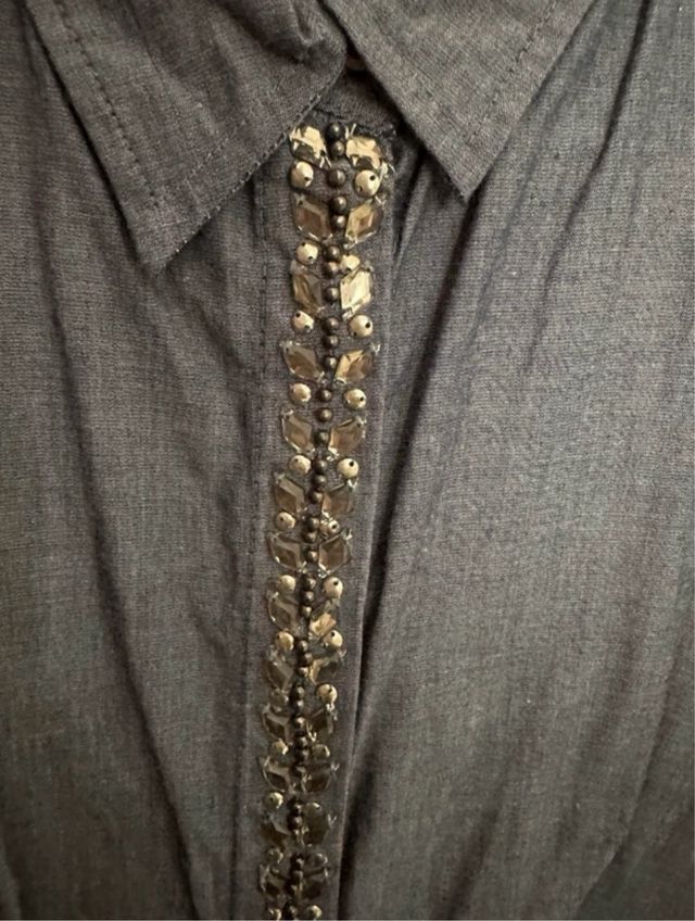 Camicia in cotone con swarovsky twin-set