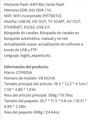 Receptor Satélite Freesat Gtmedia V8 Nova