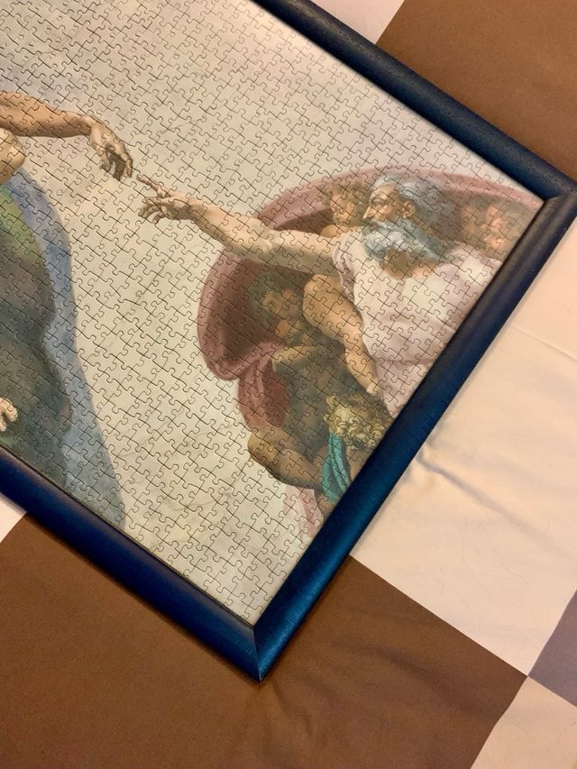 Quadro con puzzle La creazione di Adamo ed Eva