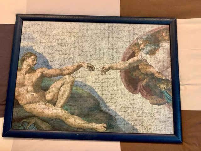 Quadro con puzzle La creazione di Adamo ed Eva