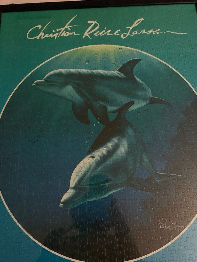 Quadro con puzzle con delfini