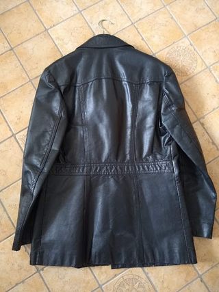 Giacca pelle nero vintage 1970s (size Small)
