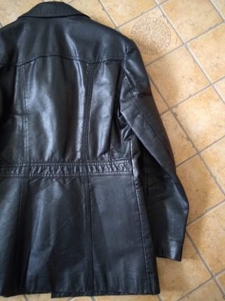 Giacca pelle nero vintage 1970s (size Small)
