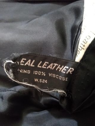 Giacca pelle nero vintage 1970s (size Small)