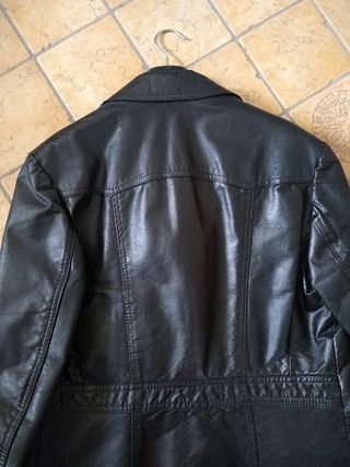 Giacca pelle nero vintage 1970s (size Small)