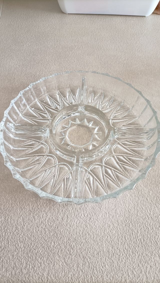 Due antipastiere in  vetro anni 70